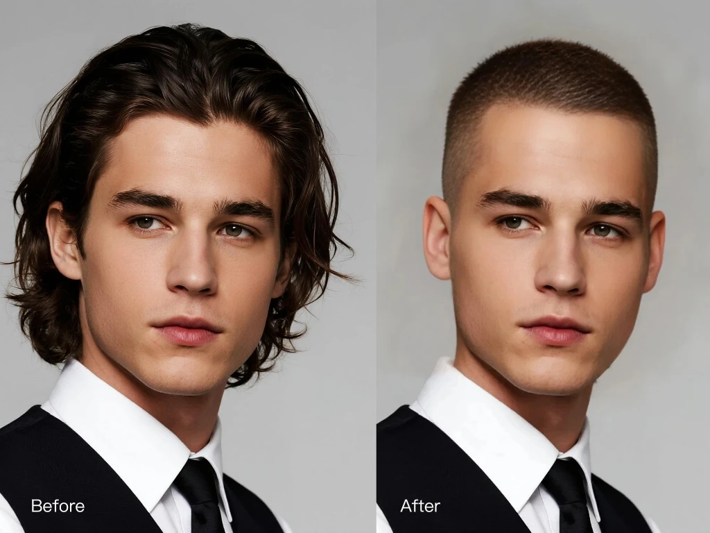 AI hairstyle changer for barbershops - professional virtual hair makeover