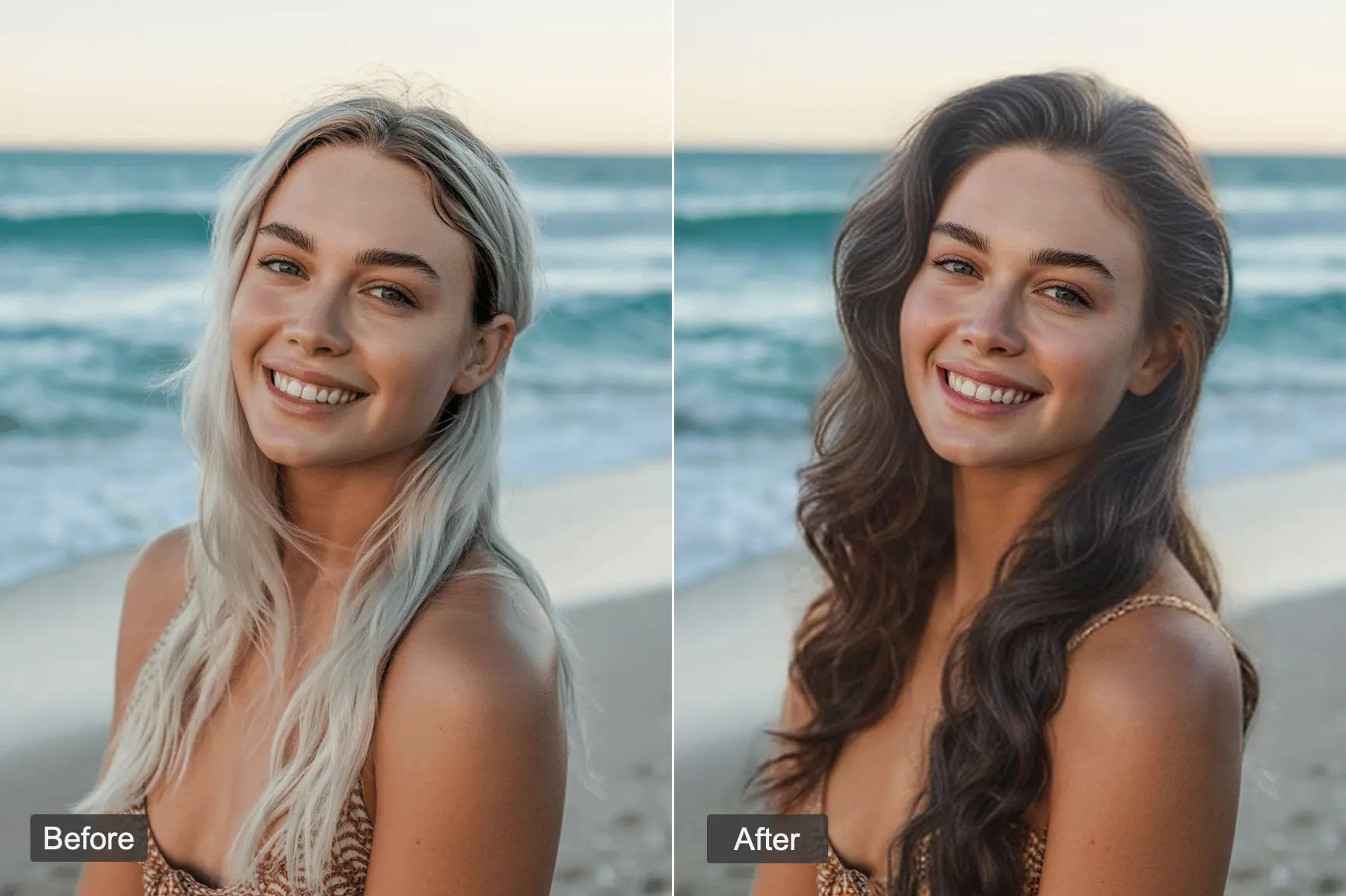 Black hair filter hero - woman with stunning black hair transformation