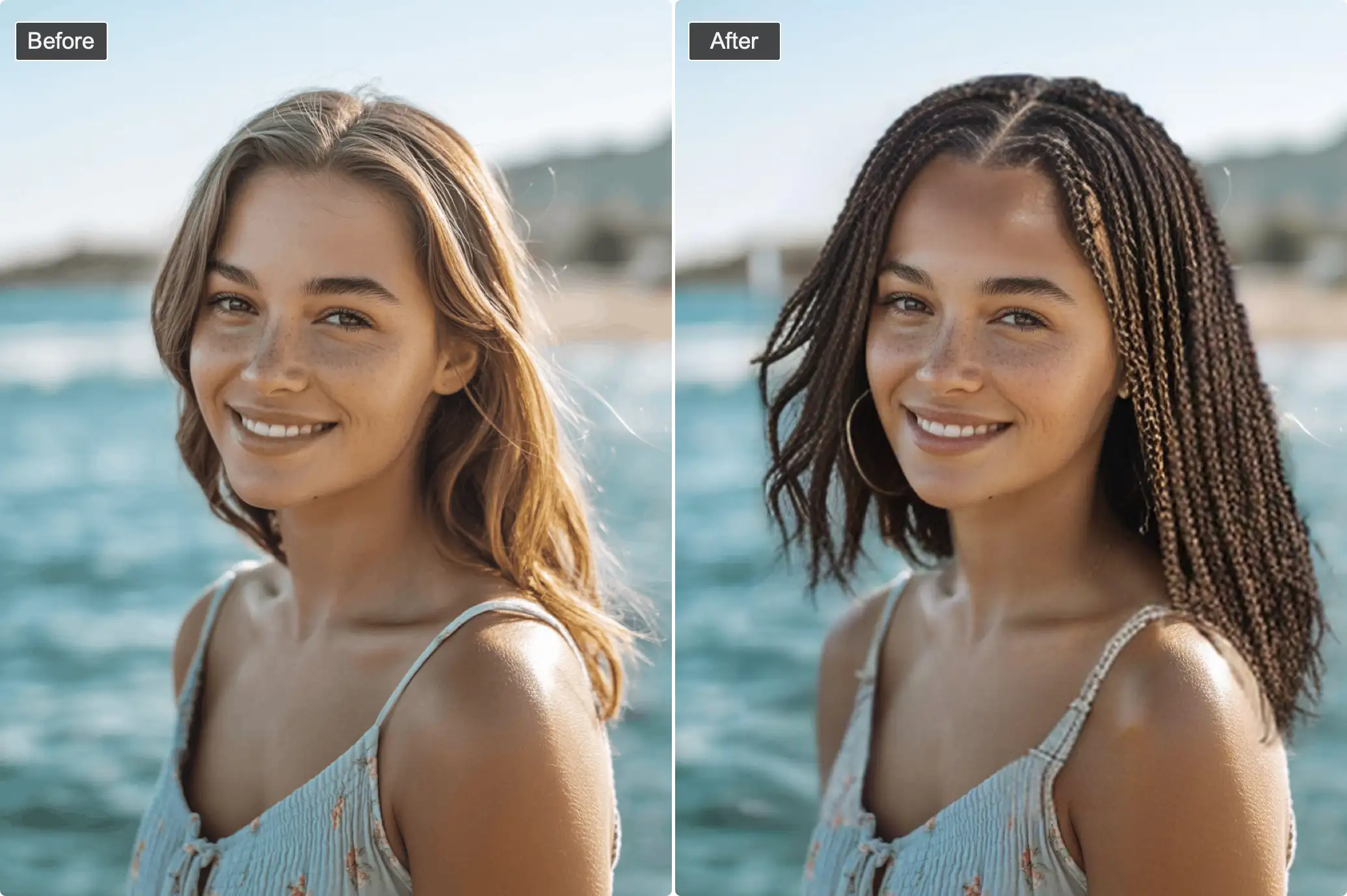 box braid appointment - braid transformation before and after