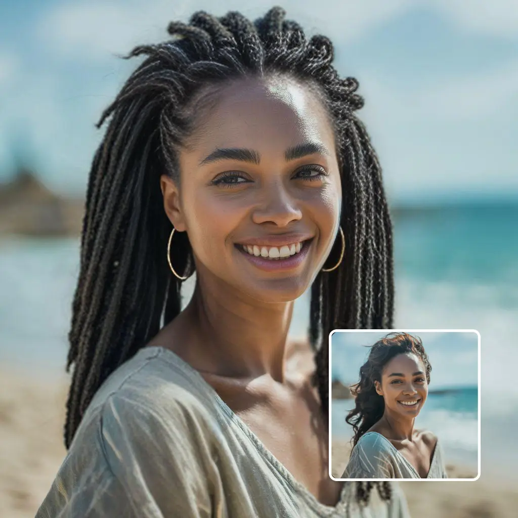 dreadlocks transformation - person before and after with classic dreadlocks