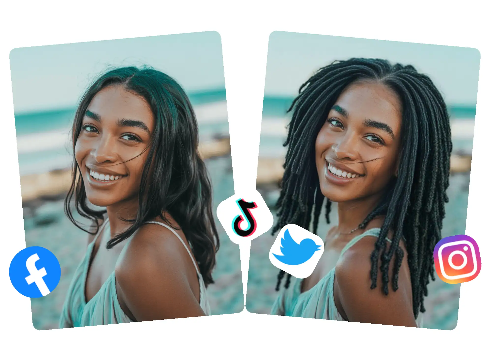 Social media content - fun dreadlocks transformation for posts