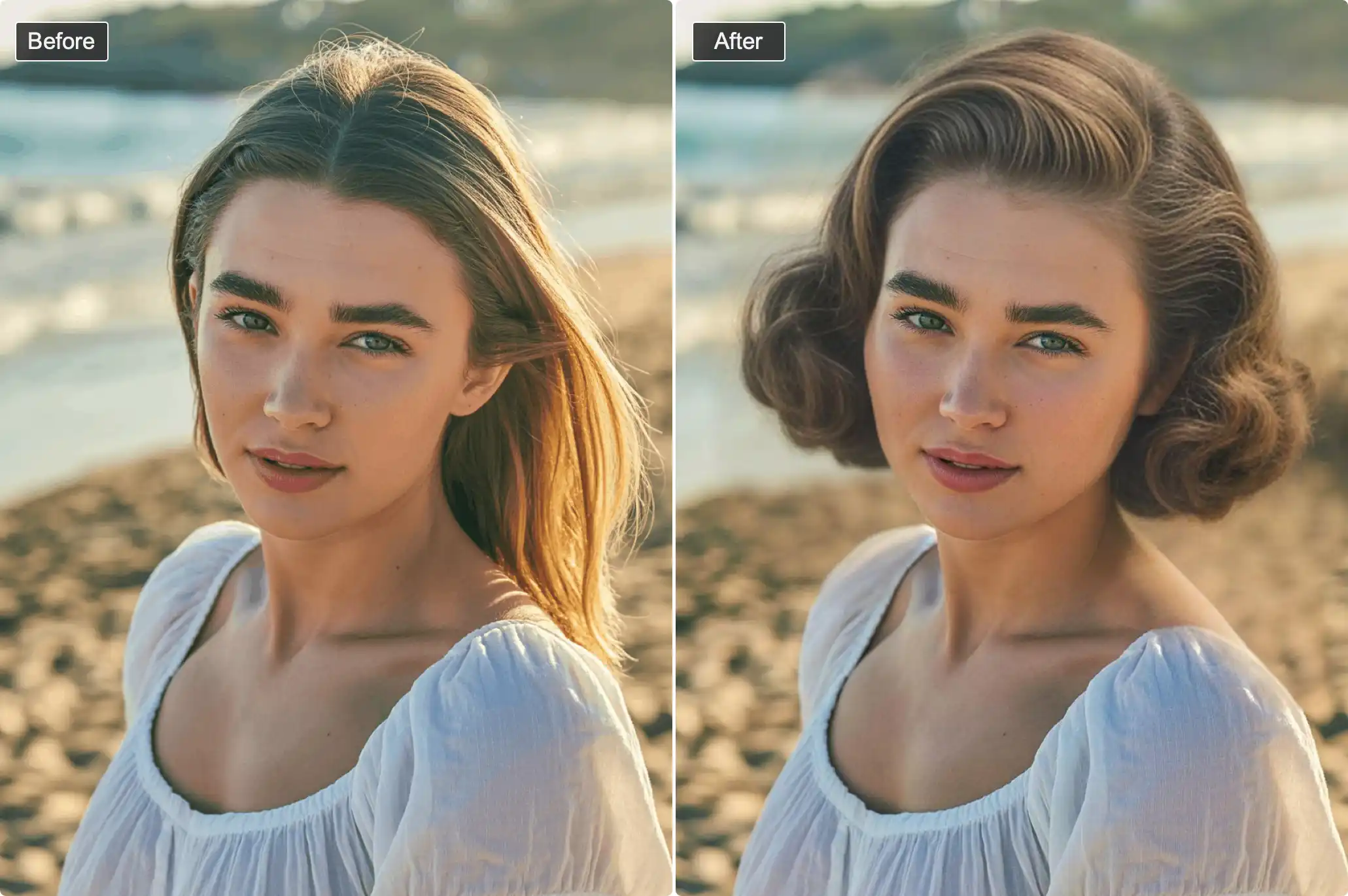 French bob cut transformation - before and after