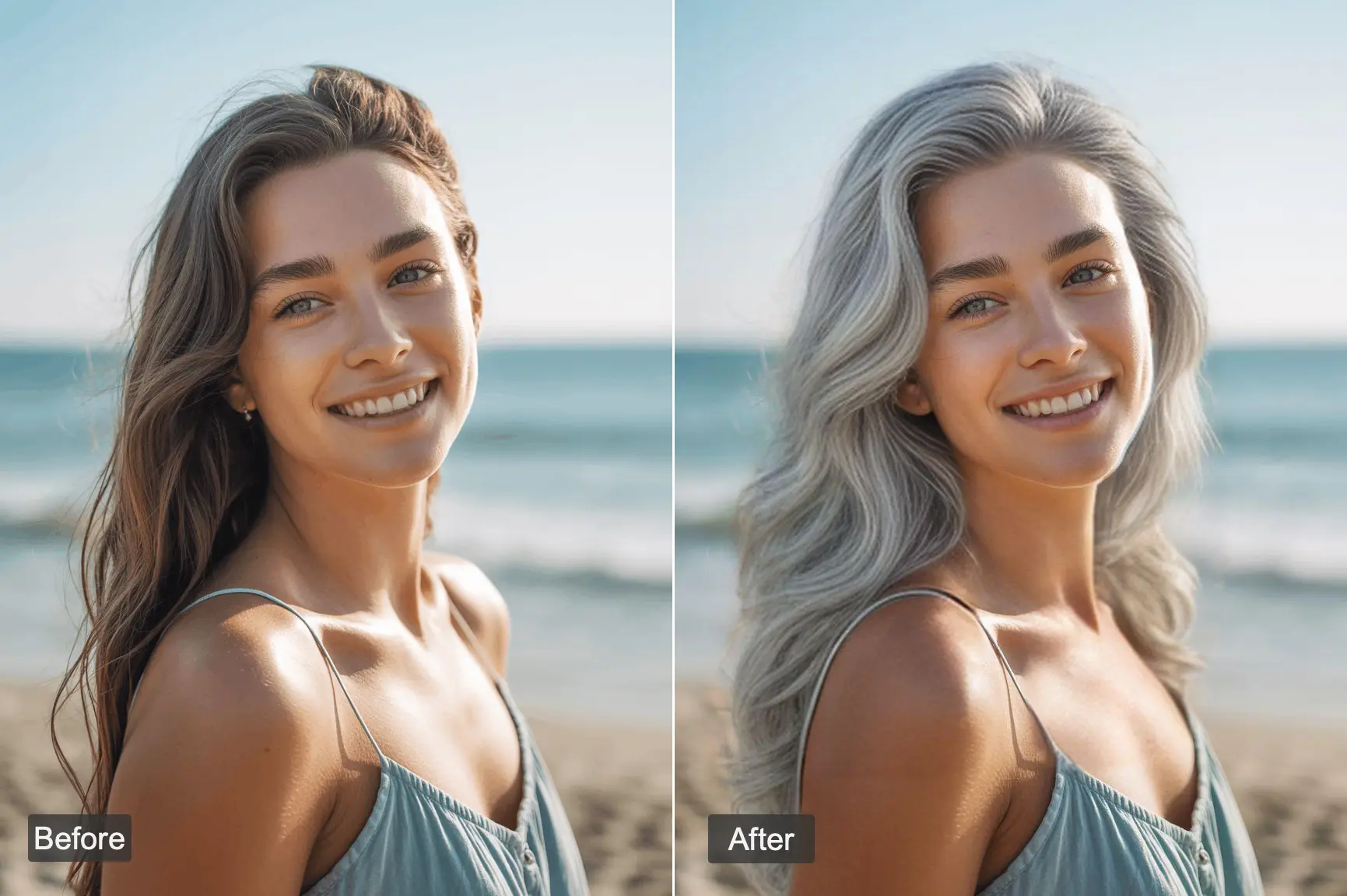 Gray hair filter hero - stunning gray hair transformation