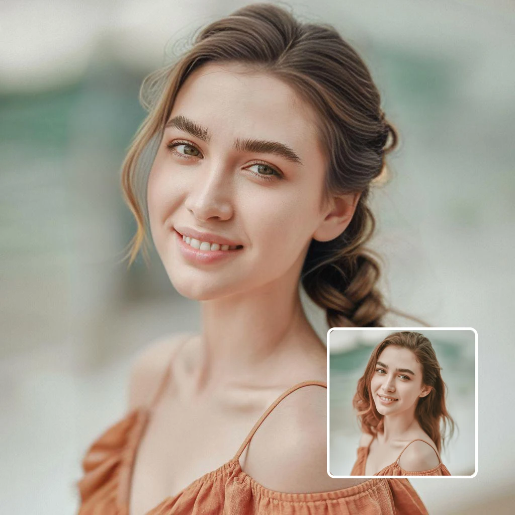 women's hairstyle transformation - woman before and after with fishtail braid style