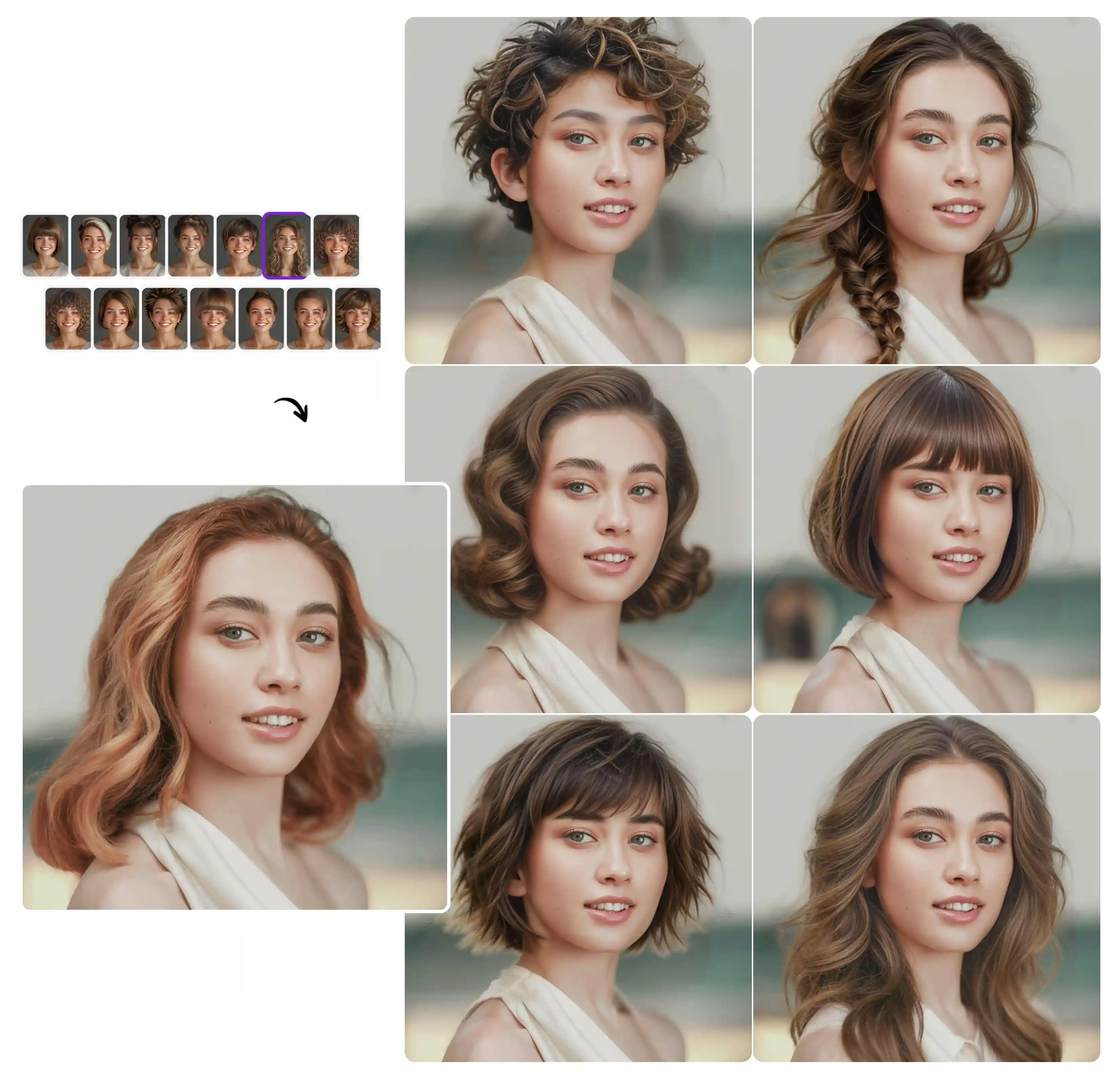 Women's hairstyle transformation result