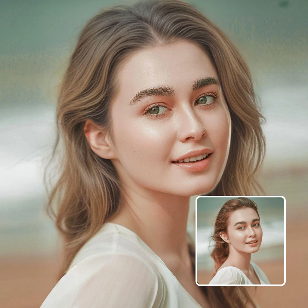 women's hairstyle transformation - woman before and after with long wavy style