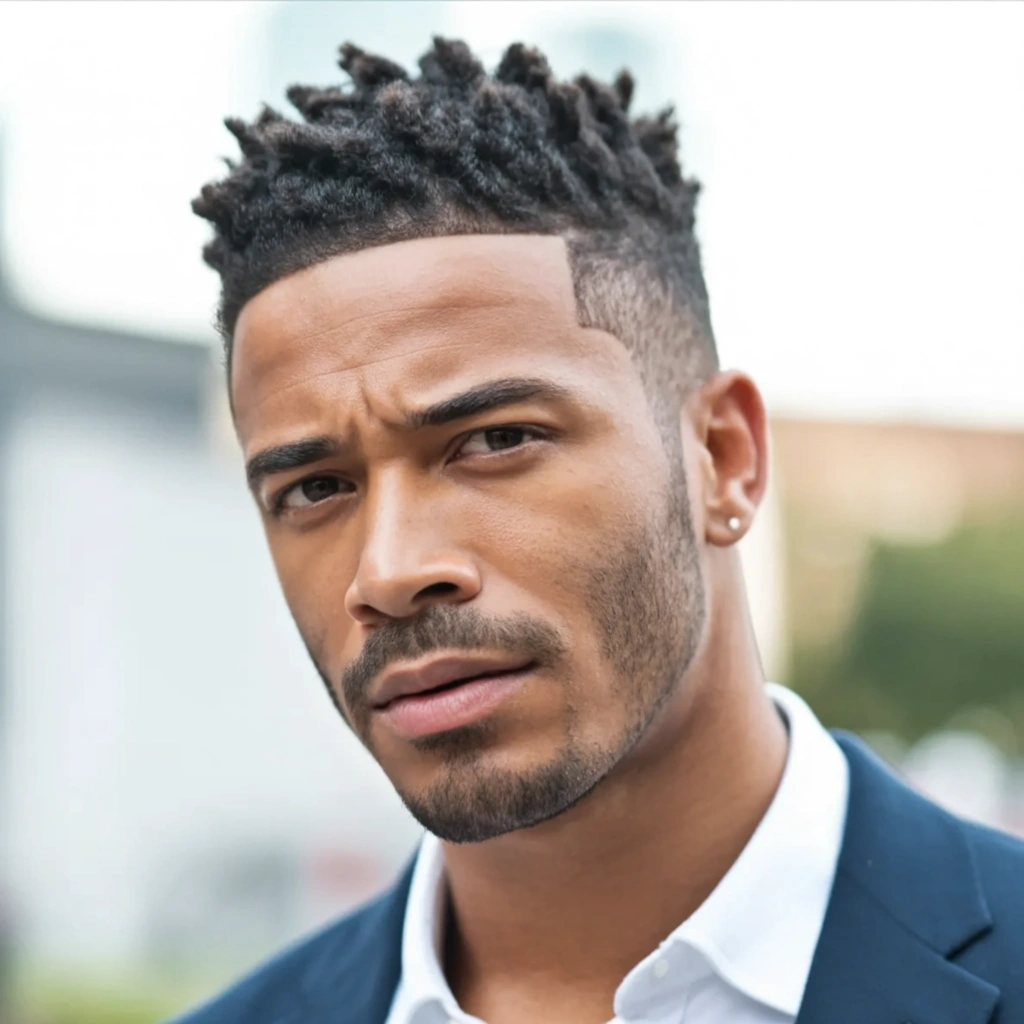 low fade transformation - black man before and after with classic low fade
