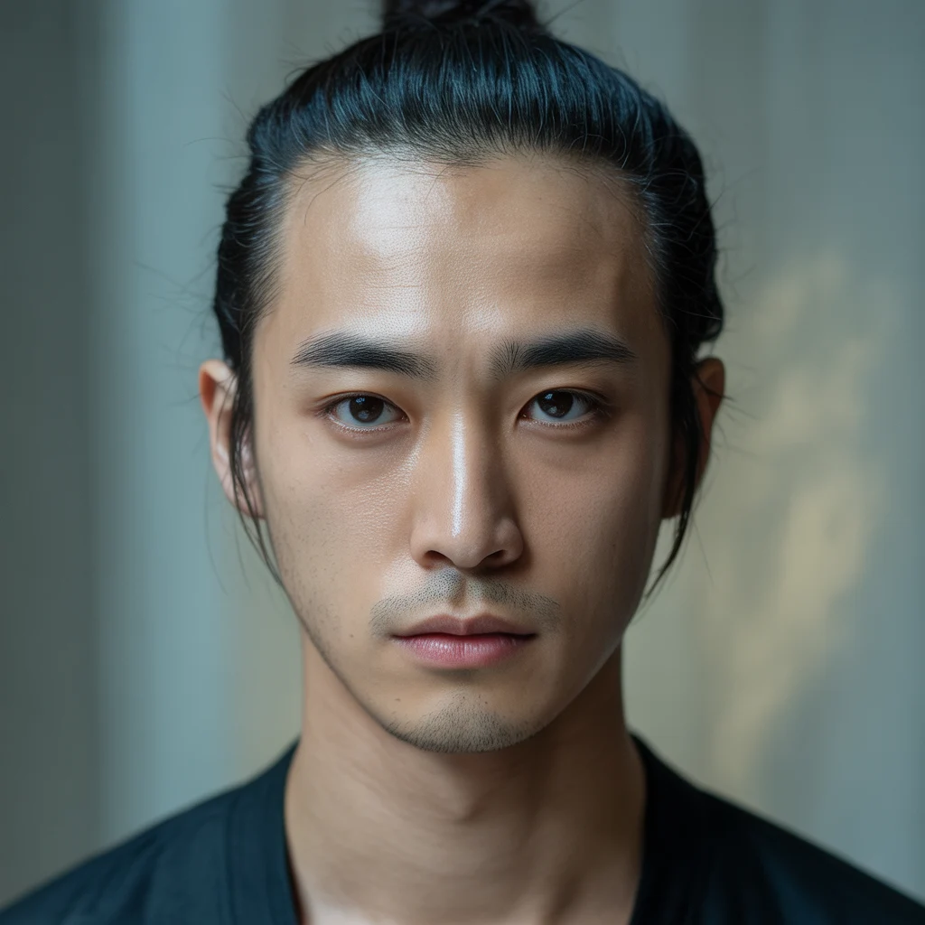 man bun chinese - Chinese man with modern man bun style