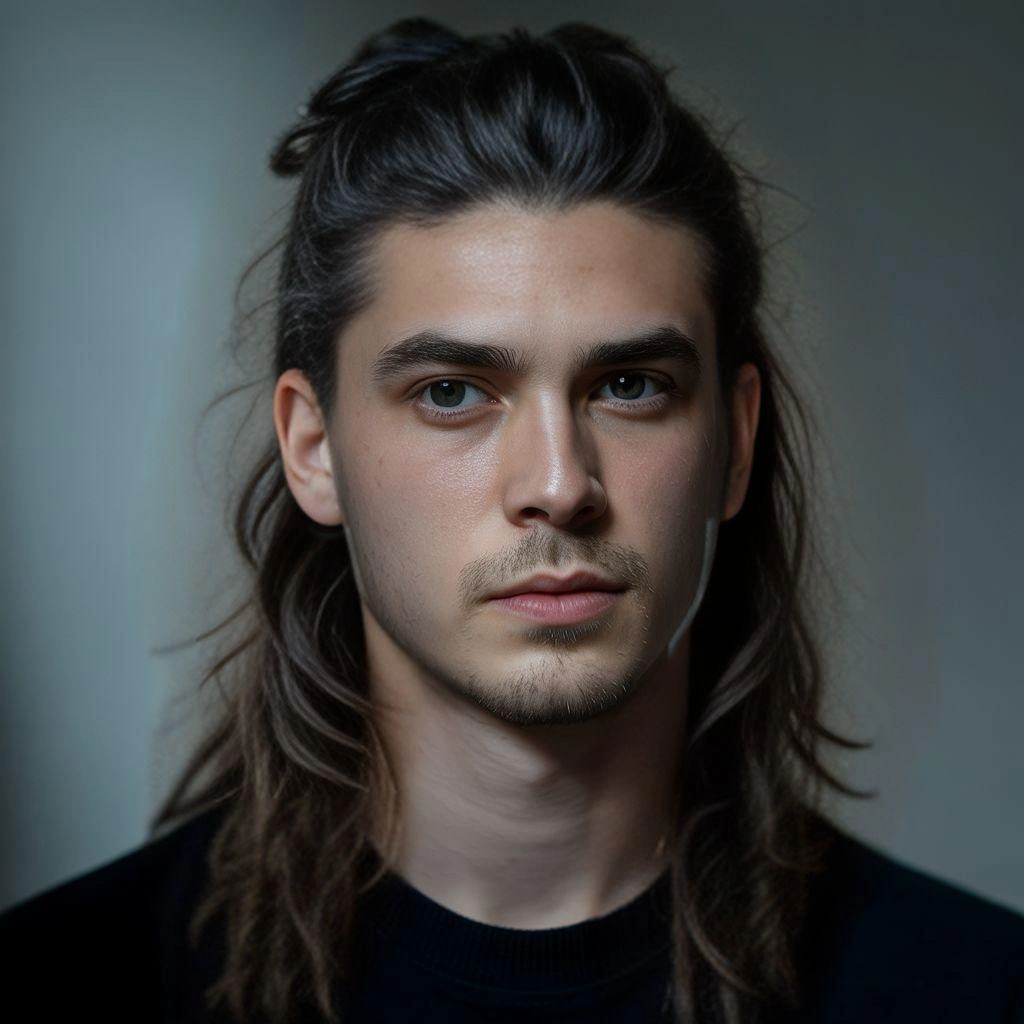 man bun english - English man with classic man bun hairstyle