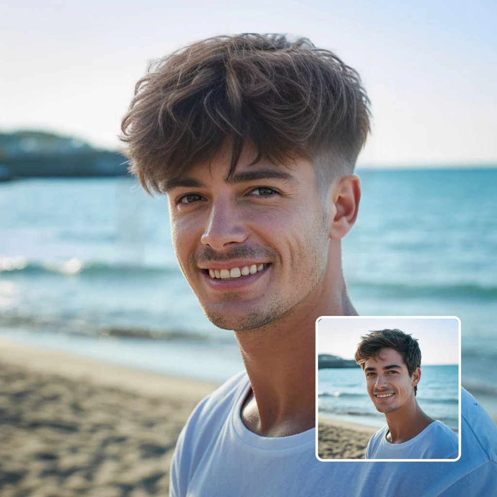 men's hairstyle transformation - man before and after with textured fringe style