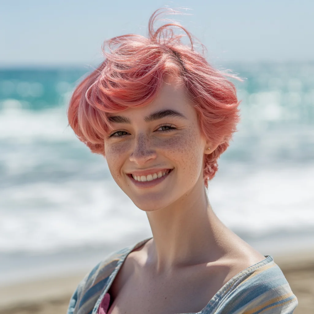 Pink hair short pixie - short pixie pink hair transformation