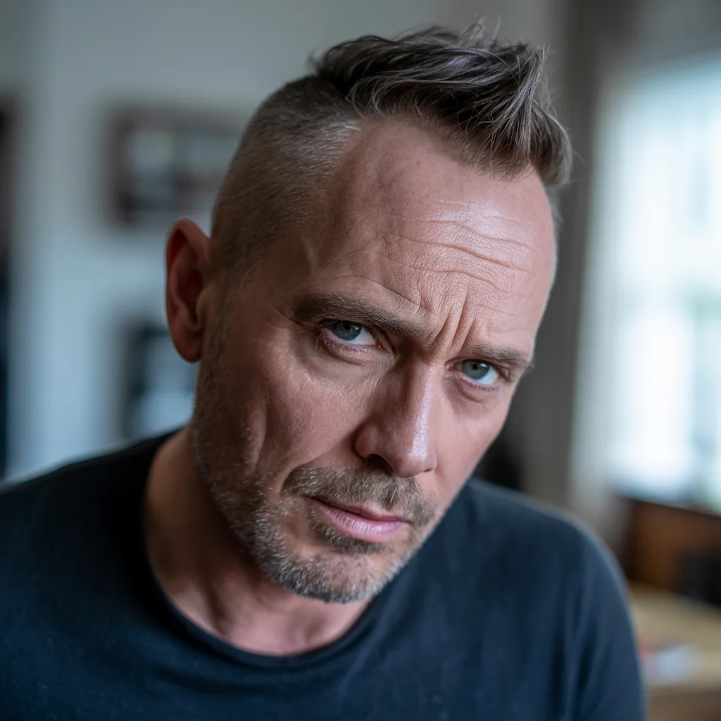undercut 40 oldman - 40-year-old man with sleek undercut styling